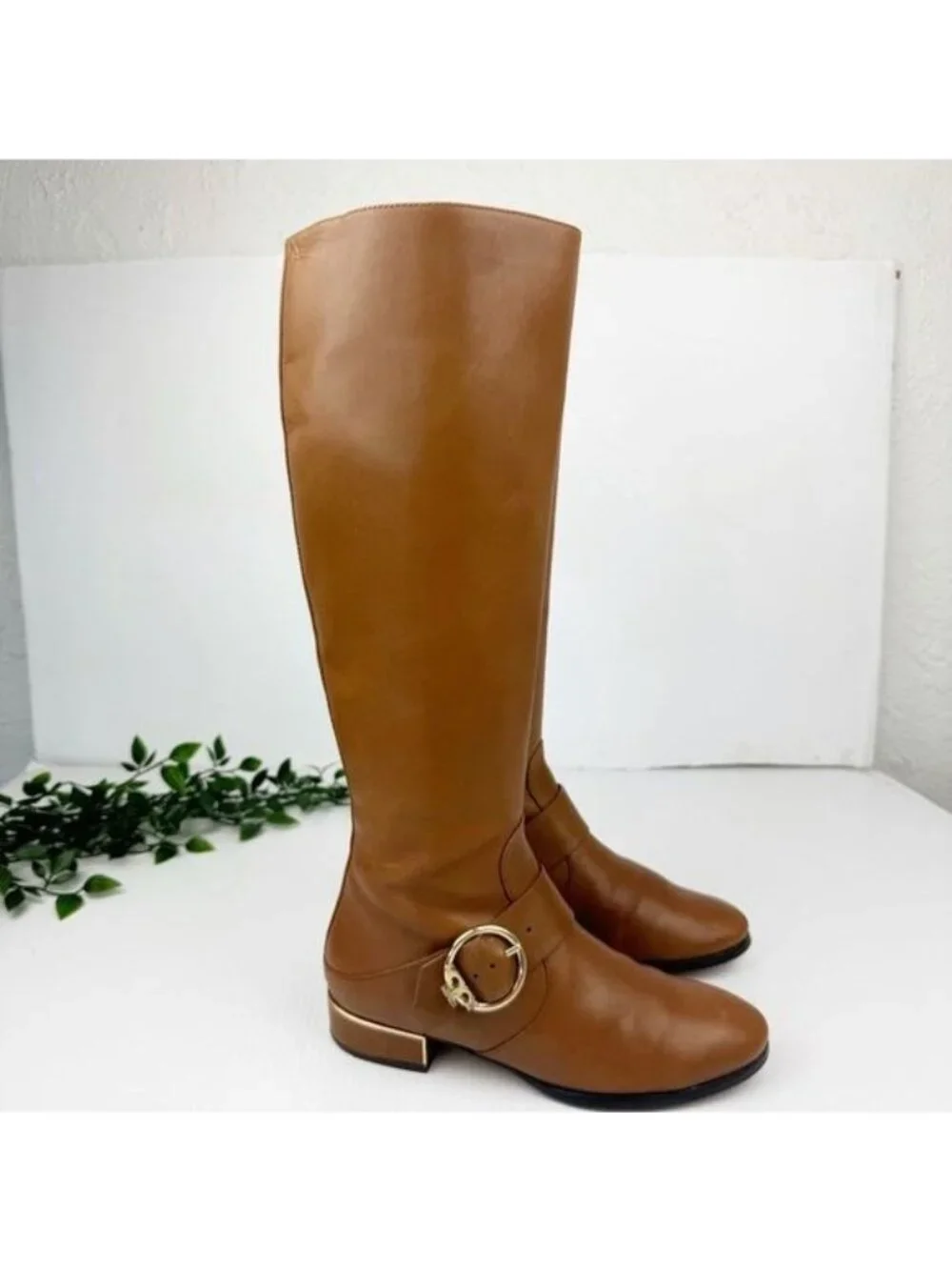 Tory Burch Sofia Riding Boots Hi Veg in Festival Brown Size 7